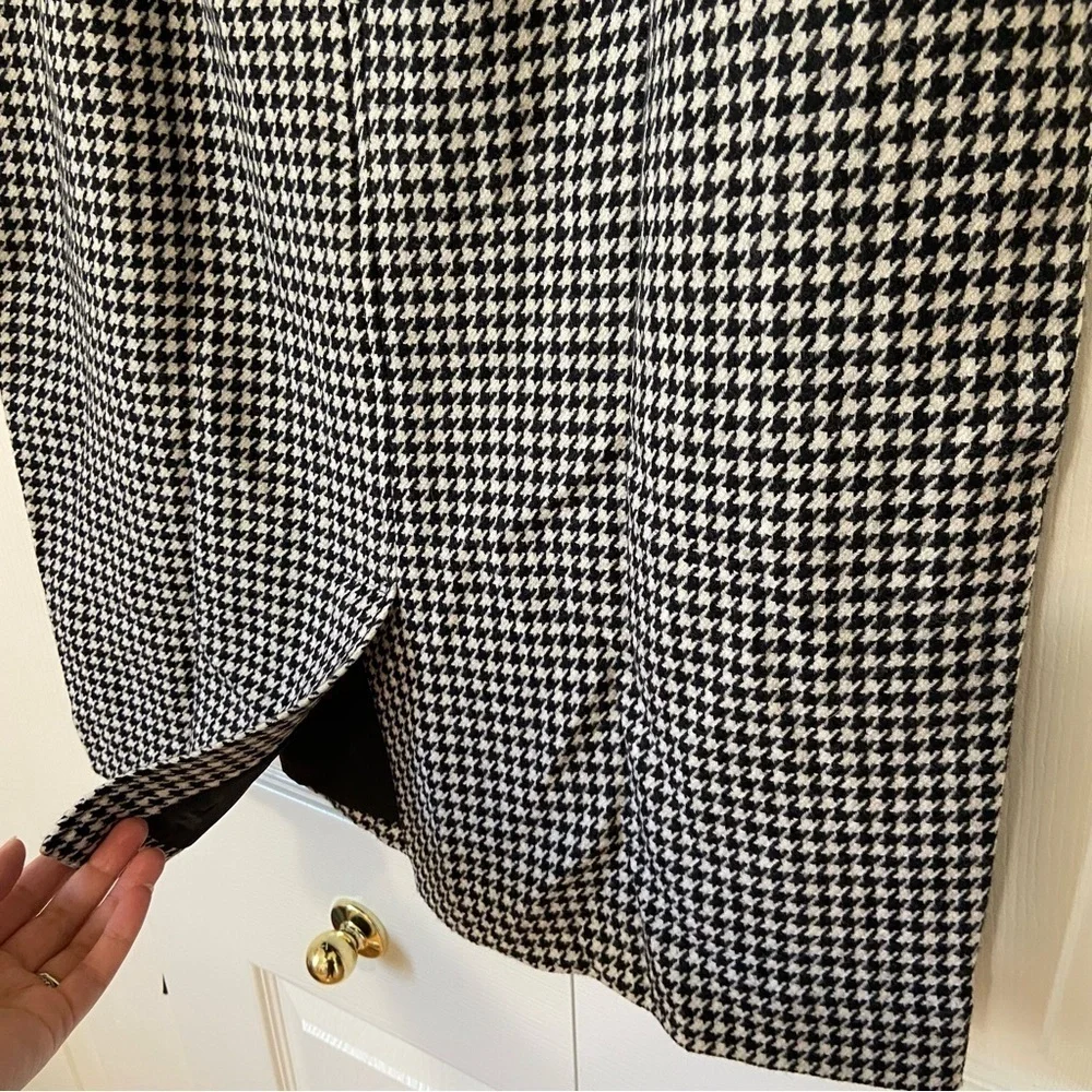 NWT Houndstooth Wool Blend Black and White Skirt Size 12 - Picture 5 of 10